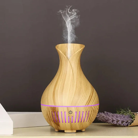 🏺 Mini Humidificador y Difusor Portátil 160ml | Diseño Jarrón con Luz Cálida ✨