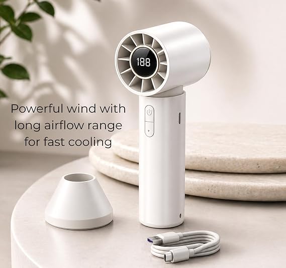 🌪️Ventilador Portátil Turbo T12 - Refrescamiento Ultrarrápido; Control Digital ❄️