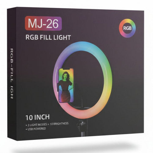 Aro De Luz LED RGB 10 Pulgadas Con Soporte Para Celular Y Control 💡📱