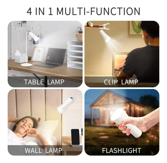 💡 Lámpara de Escritorio LED Magnética 4 en 1 GLAMIGHT | Inalámbrica, Recargable y Cuidado de Ojos ✨