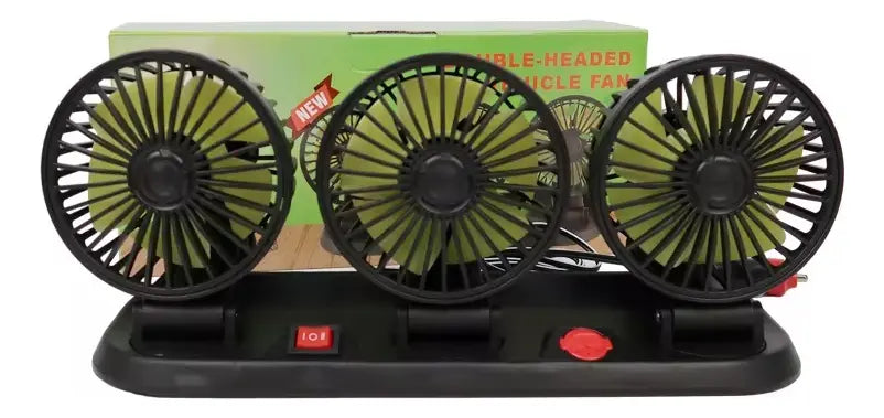 🚗Ventilador Triple Para Coche - Múltiples Ángulos; Aire Potente ❄️