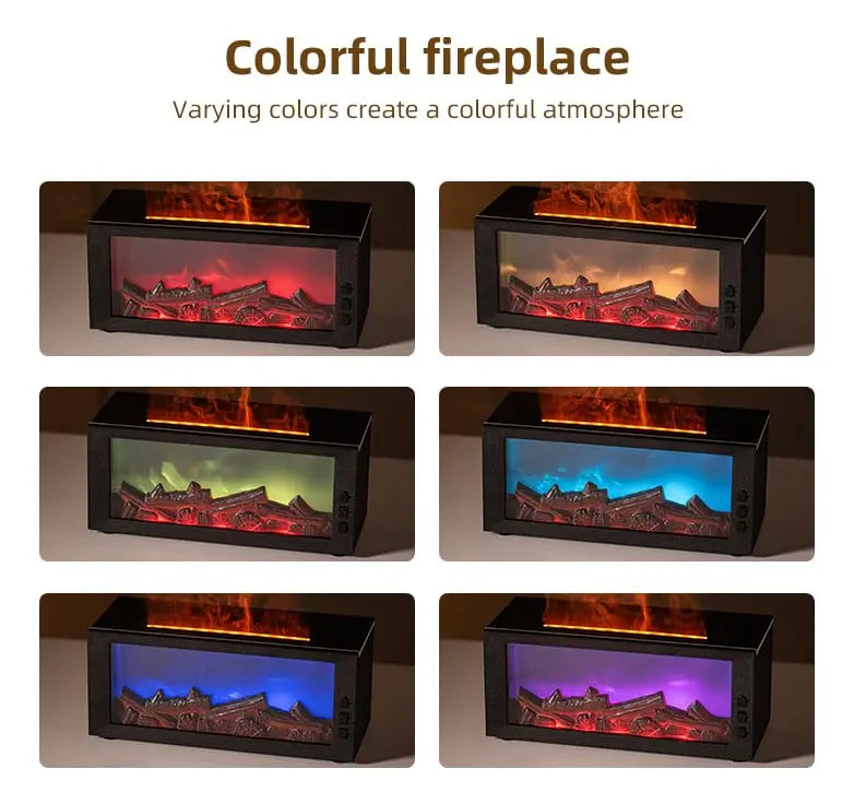 Humidificador y Difusor de Aroma Premium | Diseño de Chimenea con Llama Realista Interactiva