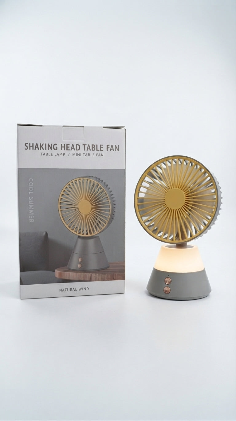 Mini Ventilador De Mesa Portátil Recargable Con Luz Y Movimiento 🌀✨