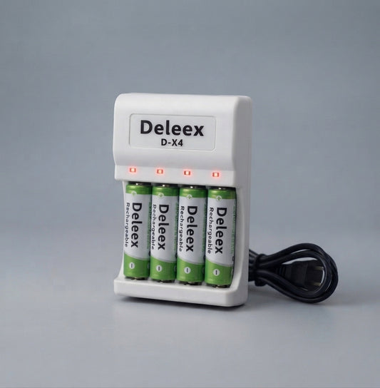 Cargador De Pilas Inteligente Deleex Para Baterías AA Y AAA Con Pilas Incluidas 🔋⚡