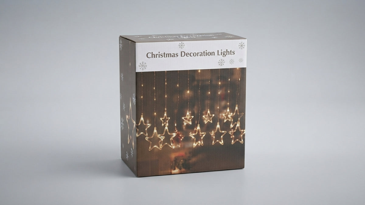 Cascada Cortina de Luces Navideñas con Estrellas LED para Decoración 🎄⭐