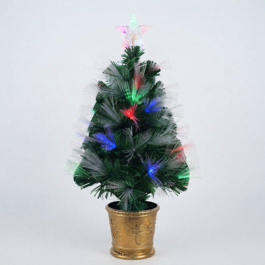 Árbol de Navidad de Mesa con Fibra Óptica Multicolor y Estrella Superior 🎄✨🌟