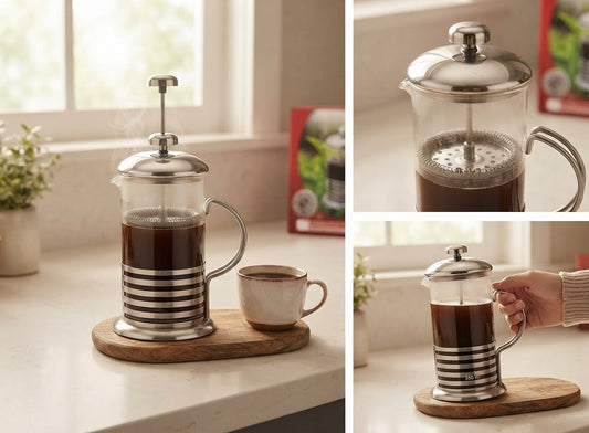 Cafetera Prensa Francesa 350ml Vidrio Termorresistente y Filtro de Acero Inoxidable ☕✨