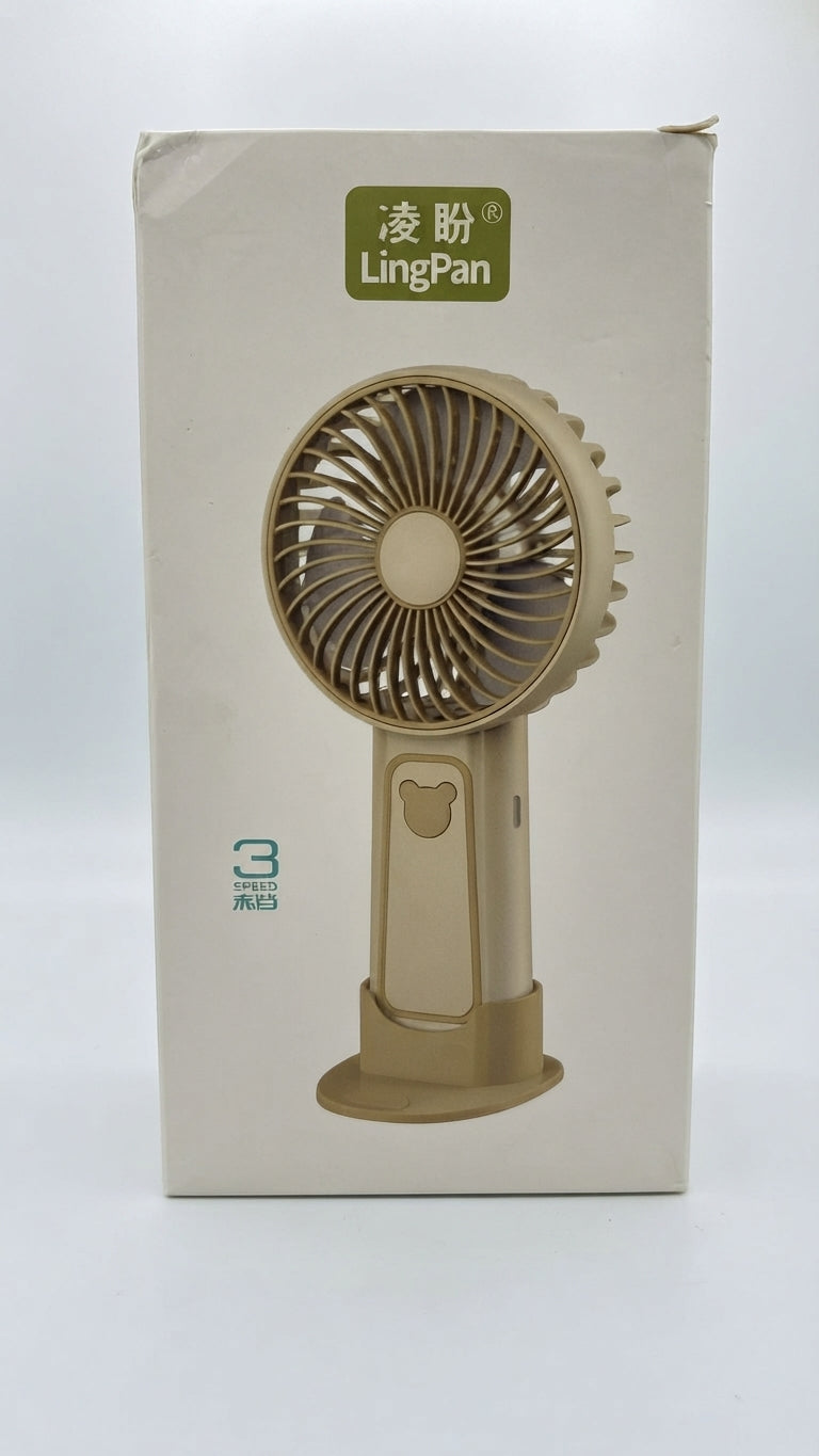 Mini Ventilador Portátil de Mano LingPan de 3 Velocidades 🌬️✨ - Con Base y Diseño Elegante 🤎