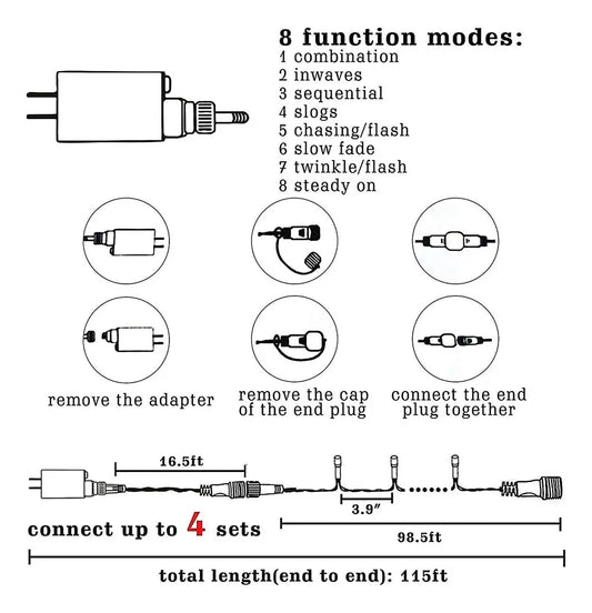 Guirnalda Navideña LED RGB de 20 Metros