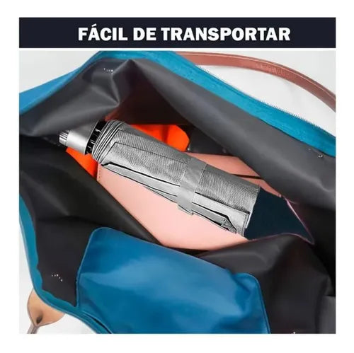 Sombrilla Antifluidos Retráctil Portátil con Protección UV