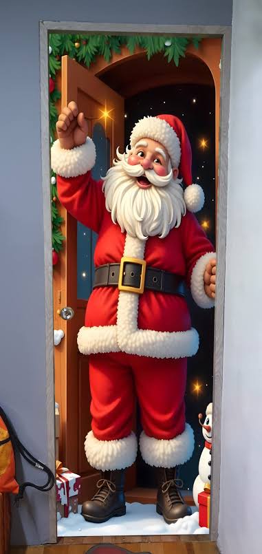 🎅 Cubierta Funda Decorativa Para Puerta Navideña Diseño Papá Noel 🎄🎁