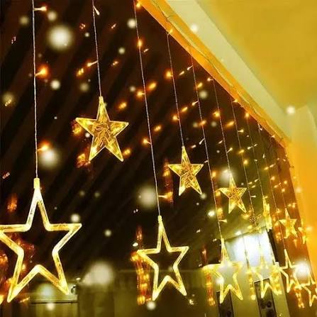 ⭐ Cortina de Luces LED Navideñas: Cascada de Estrellas Grandes y Pequeñas ✨