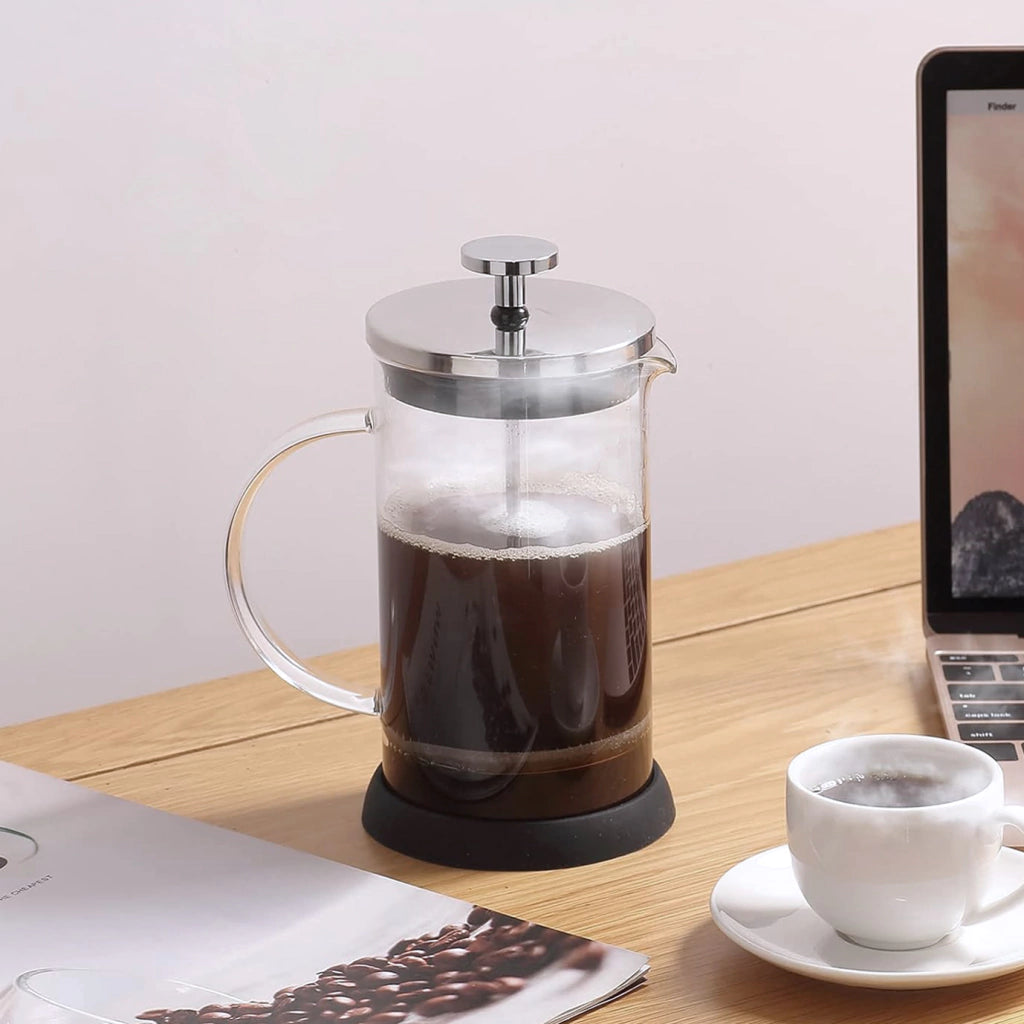 ☕ Prensa Francesa 350ml | Vidrio Borosilicato y Acero Inoxidable Premium 💎