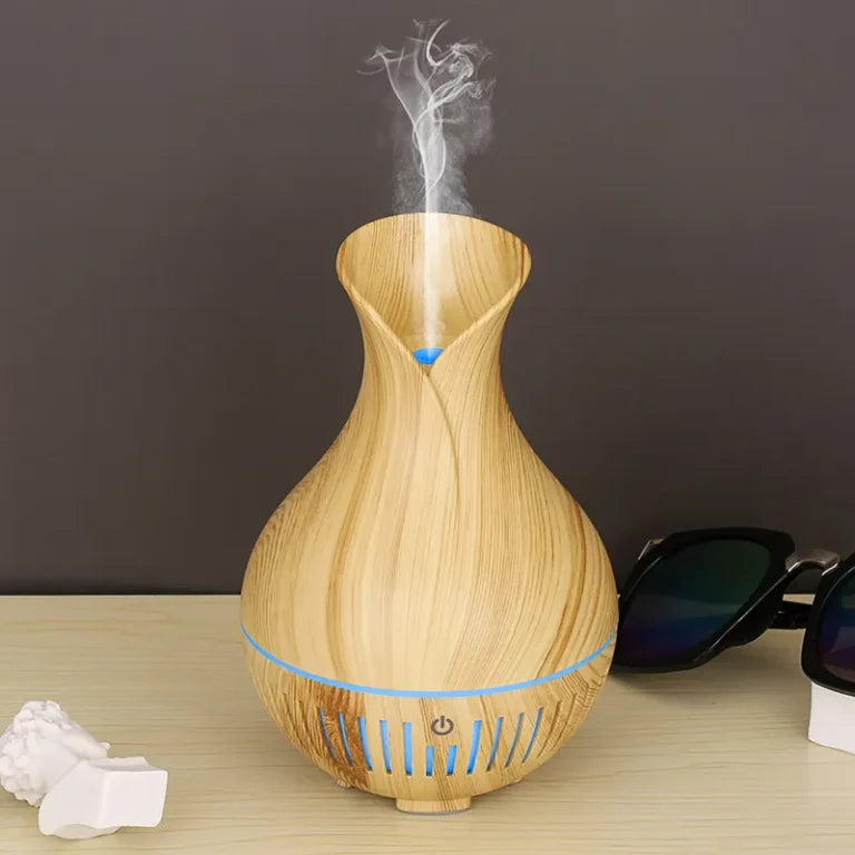🏺 Mini Humidificador y Difusor Portátil 160ml | Diseño Jarrón con Luz Cálida ✨