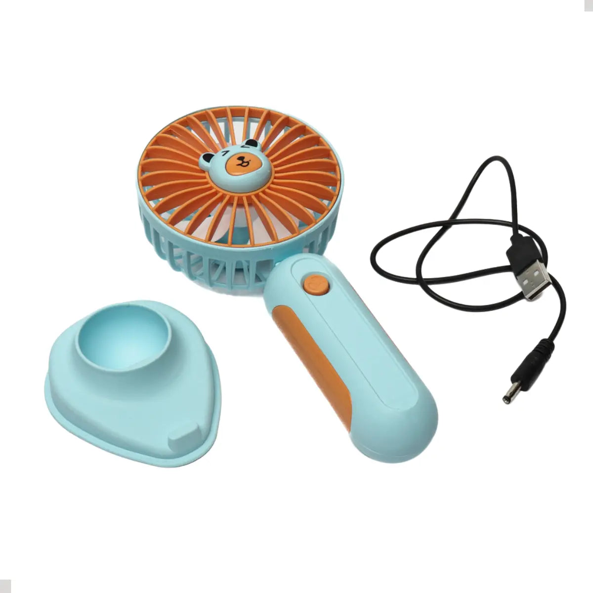 🐻 Mini Ventilador Portátil Recargable con Soporte para Celular 🐰
