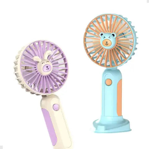 🐻 Mini Ventilador Portátil Recargable con Soporte para Celular 🐰