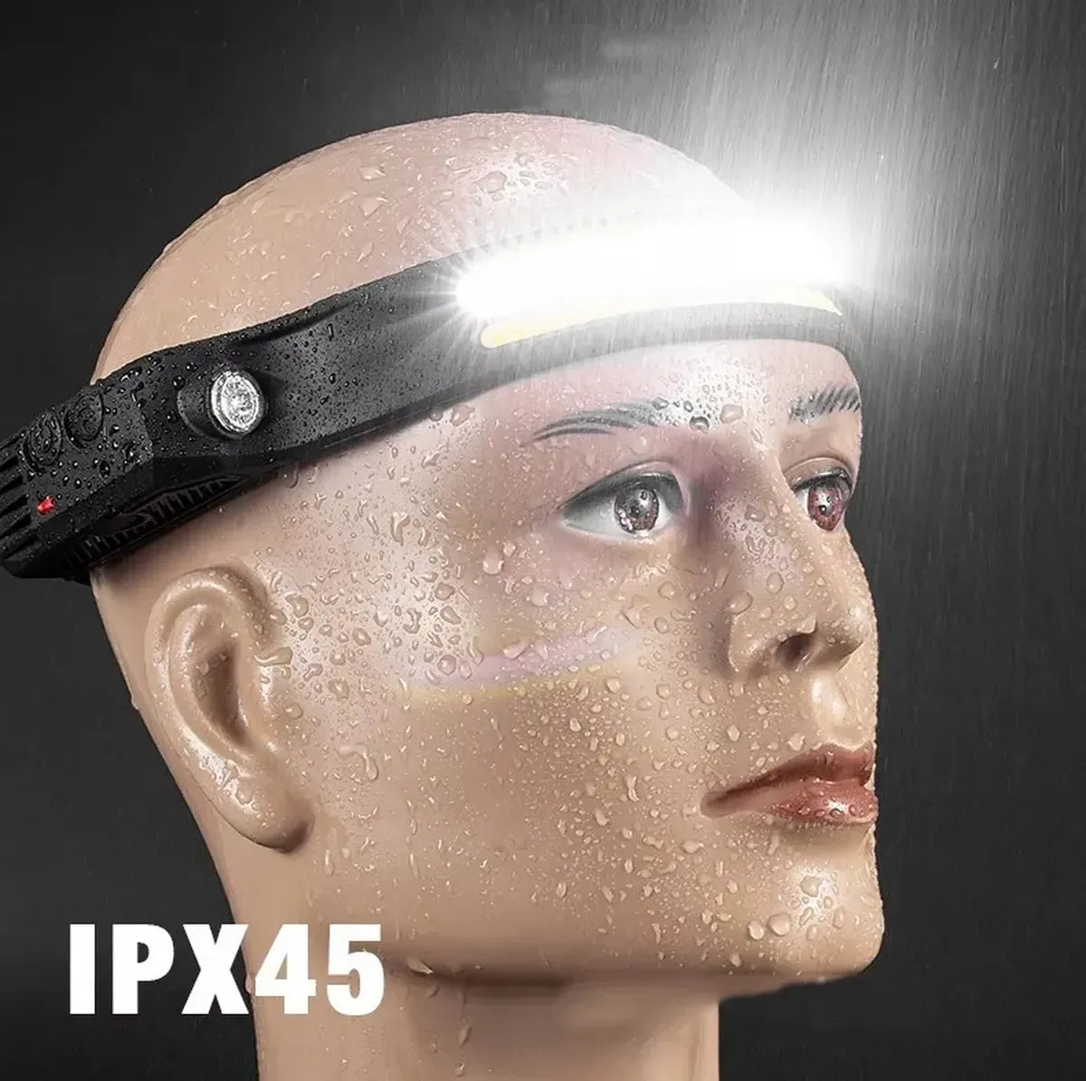 🔦 Linterna Frontal LED COB Flexible con Sensor de Movimiento y Recargable USB