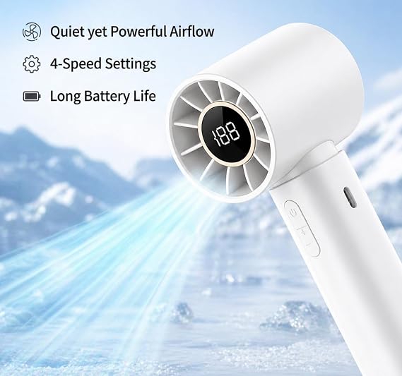 🌪️Ventilador Portátil Turbo T12 - Refrescamiento Ultrarrápido; Control Digital ❄️