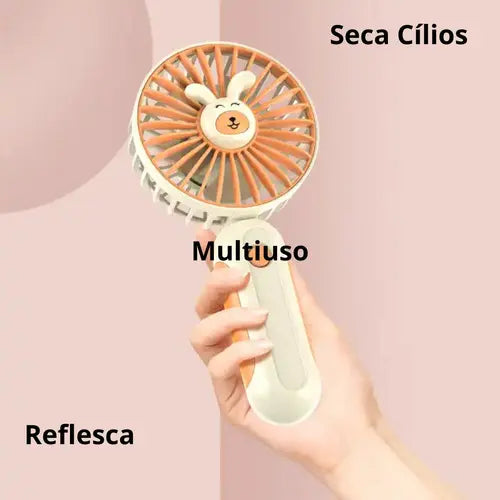 🐻 Mini Ventilador Portátil Recargable con Soporte para Celular 🐰