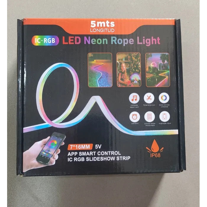 🌈 Manguera Cuerda LED Neon Rope Light IC-RGB | 5 Metros Inteligente ✨