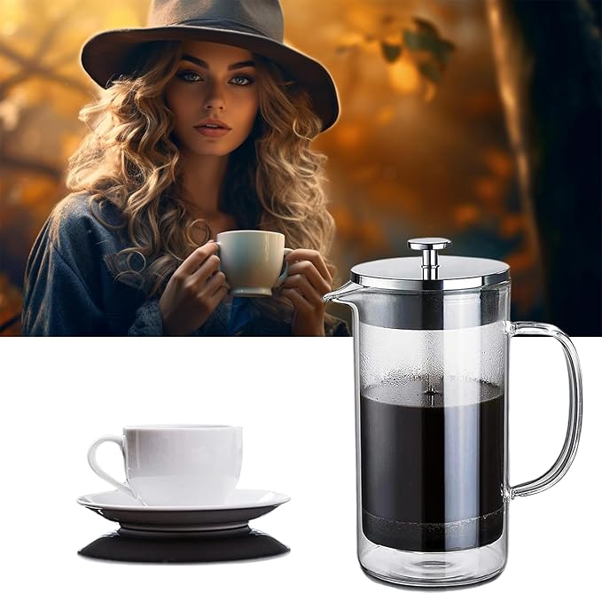 ☕ Prensa Francesa 600ml | Vidrio Borosilicato y Acero Inoxidable Premium 💎