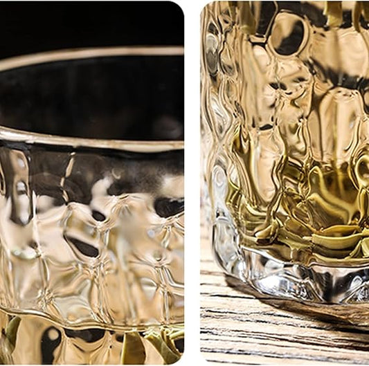 ✨ Set de 2 Mugs de Cristal: Textura de Corteza con Agarraderas Ultra-Cómodas ✨