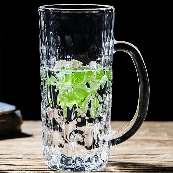 ✨ Set de 2 Mugs de Cristal: Textura de Corteza con Agarraderas Ultra-Cómodas ✨
