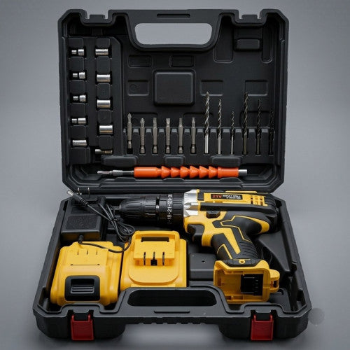 Taladro Atornillador Inalámbrico Recargable Con Maletín Y Accesorios 🛠️🔋⚡