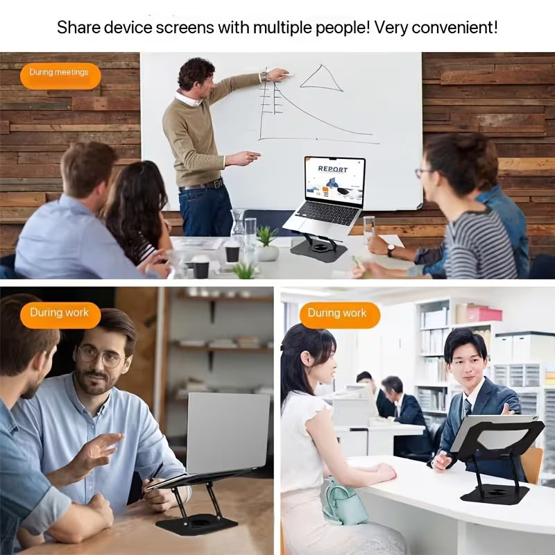💻 Soporte Premium Giratorio 360° para Laptop | Aluminio Reforzado y Ajuste Ergonómico ✨
