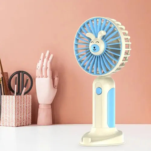 🐻 Mini Ventilador Portátil Recargable con Soporte para Celular 🐰