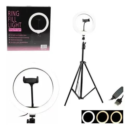 Aro de Luz LED Profesional de 10 Pulgadas con Trípode