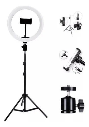 Aro de Luz LED Profesional de 10 Pulgadas con Trípode