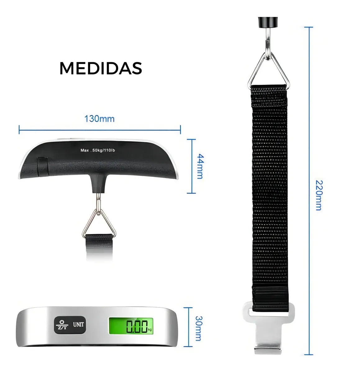 Báscula Digital Portátil para Equipaje