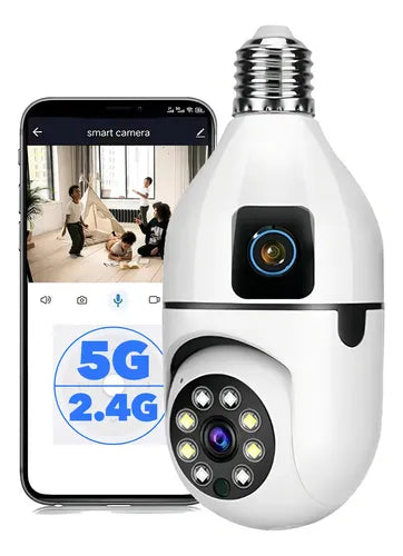 Camara Bombillo Inteligente de Seguridad Doble Camara