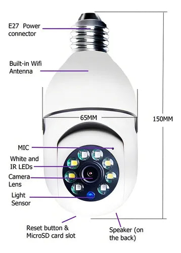 Camara Bombillo Inteligente de Seguridad