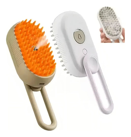 Cepillo 3 en 1: Vaporizador, Masajeador y Atrapa Pelo