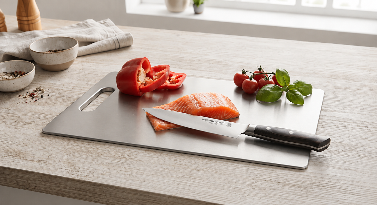 🔪¡Tabla De Cortar Picar De Acero Inoxidable 34x23 Cocina Higiénica! 🔪✨
