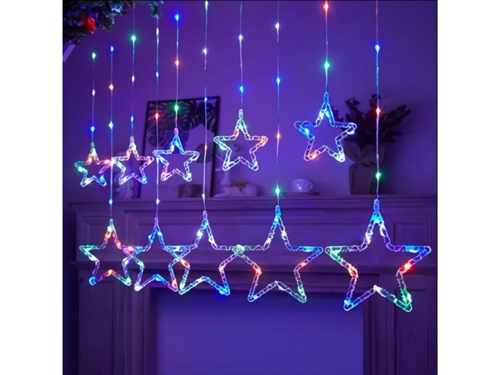 Cortina Cascada LED de 10 Estrellas