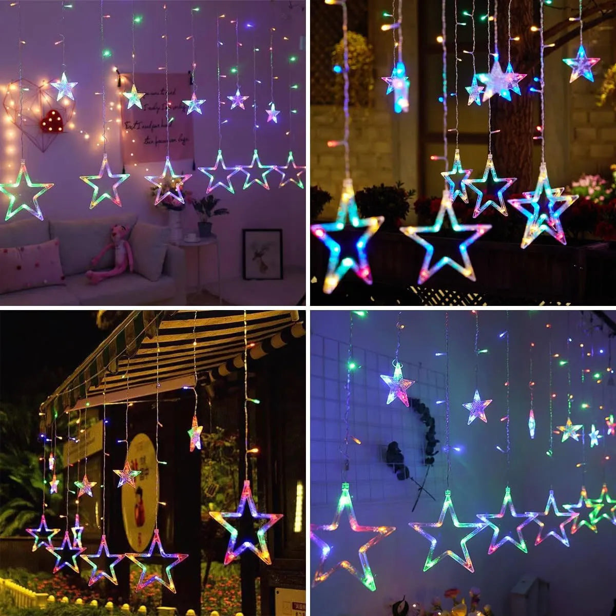 Cortina Cascada LED de 10 Estrellas