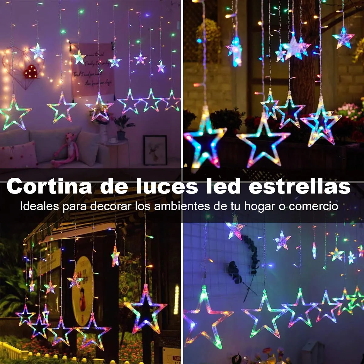 Cortina Cascada LED de 10 Estrellas