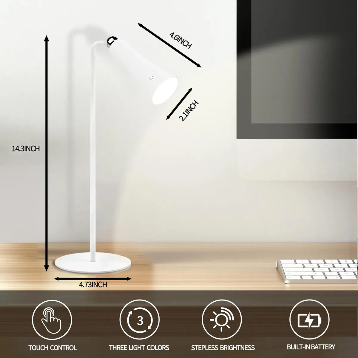💡 Lámpara de Escritorio LED Magnética 4 en 1 GLAMIGHT | Inalámbrica, Recargable y Cuidado de Ojos ✨