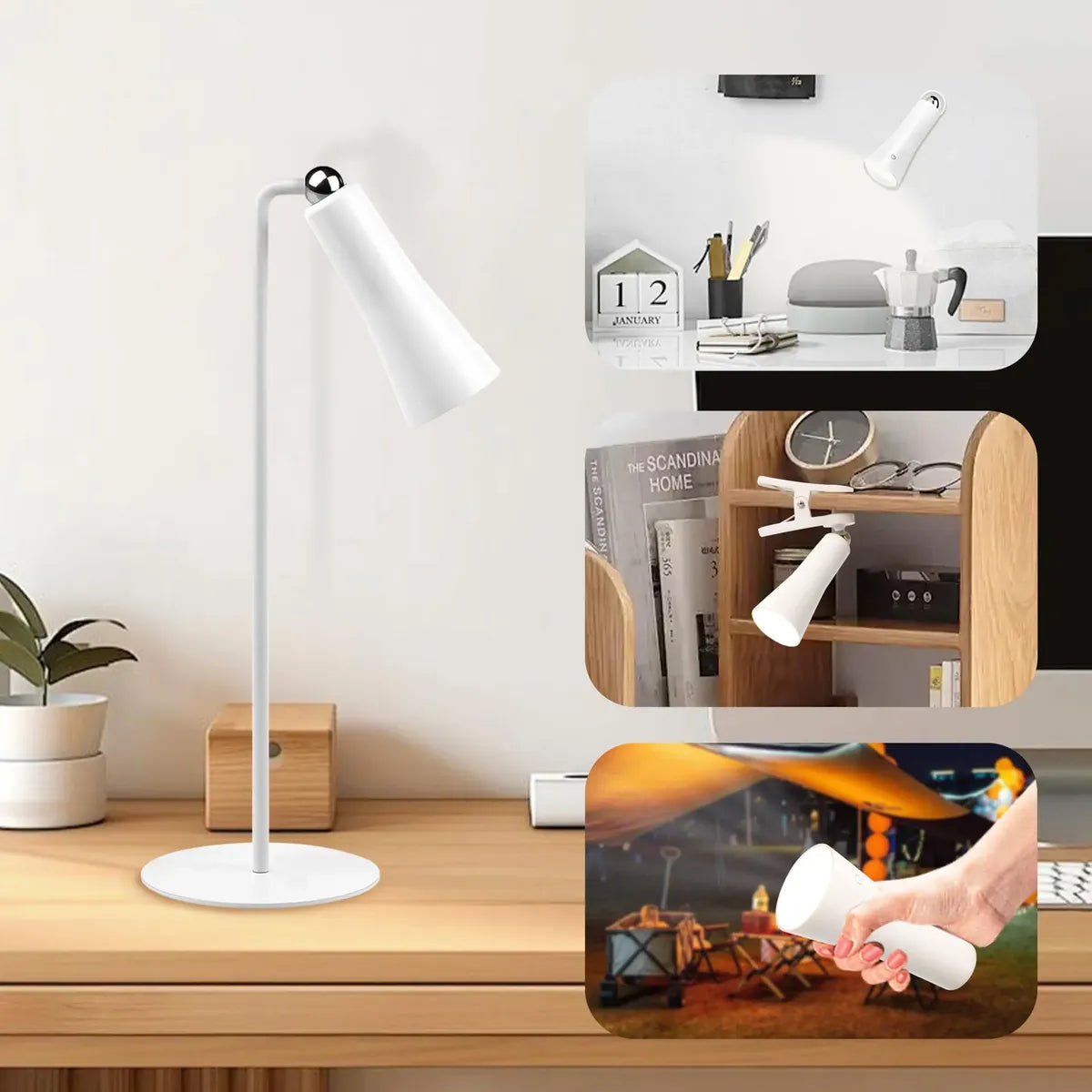 💡 Lámpara de Escritorio LED Magnética 4 en 1 GLAMIGHT | Inalámbrica, Recargable y Cuidado de Ojos ✨