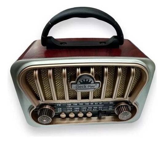 📻 Radio Vintage Portátil Recargable BeckPlay BP-RV110BT con Bluetooth, USB y TF Card ✨