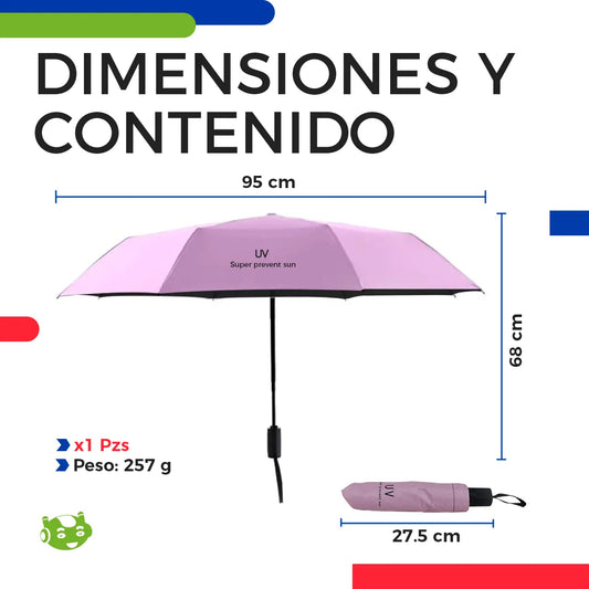☂️ Sombrilla Plegable Manual con Protección UV y Diseño Liso ✨