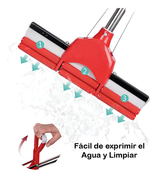 Mopa de Esponja Absorbente con Mango Ajustable - Limpieza Profunda y Secado Rápido