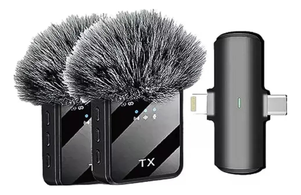 🎙️ Sistema de Micrófonos Inalámbricos Dobles F15-2 | Reducción de Ruido y Conectividad Dual para Smartphone ✨