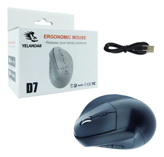 🖱️ Mouse Inalámbrico Vertical YELANDAR D7