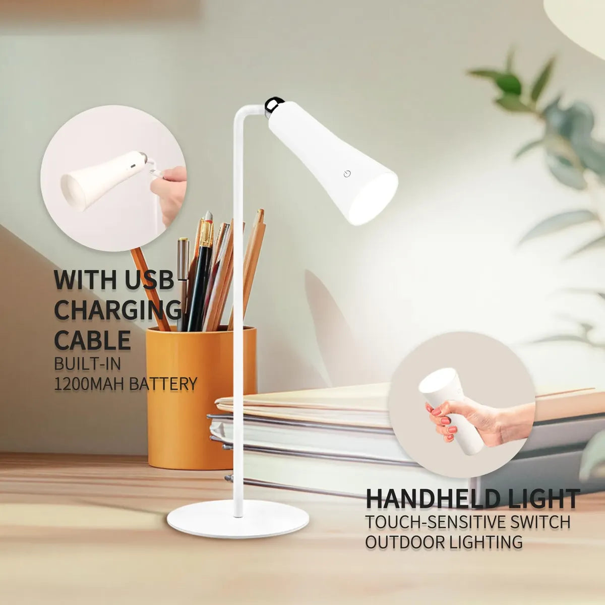 💡 Lámpara de Escritorio LED Magnética 4 en 1 GLAMIGHT | Inalámbrica, Recargable y Cuidado de Ojos ✨