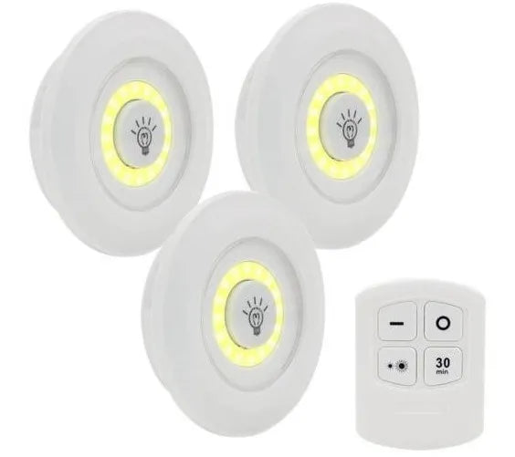 💡 Kit de 3 Luces LED Inalámbricas con Mando a Distancia | Iluminación de Toque para Armarios y Cocina ✨