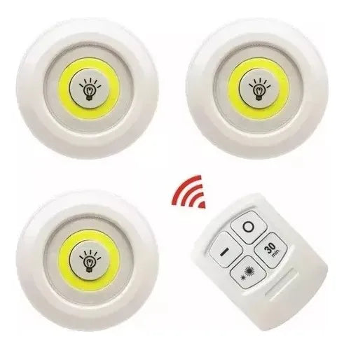 💡 Kit de 3 Luces LED Inalámbricas con Mando a Distancia | Iluminación de Toque para Armarios y Cocina ✨